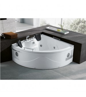 مغطس جاكوزي سستيم كامل مع خلاط وسماعة دش متحركة وانارة صيني 150 × 150 × 65 سم # js-8079-A